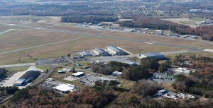 aerial view of airport in delaware and surrounding land