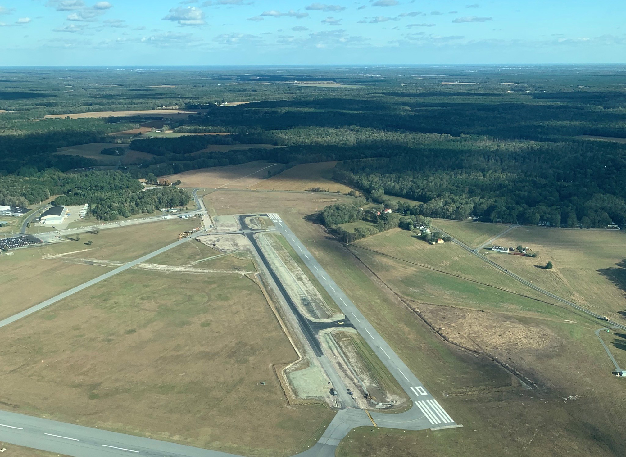 Aerial view of Taxiway D construction